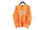 Vintage LSD 50 Years Anniversary Tie Die Long Sleeve T-Shirt Large / XLarge orange big logo 90s 1993 made in USA sweatshirt
