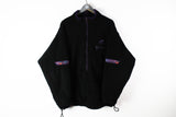 Vintage Helly Hansen Fleece Half Zip Large / XLarge black purple 90s sport winter athletic ski jumper