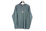 Vintage Levi's Long Sleeve T-Shirt Large green 80s 90s made in USA sweatshirt henley neck