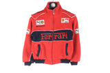 Vintage Ferrari Sweatshirt Full Zip Kids racing cardigan 00s jumper