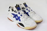Vintage Asics Sneakers white blue big logo 90's 80's shoes authentic athletic retro rare old school