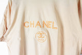 Vintage Chanel Bootleg Big Embroidery Logo T-Shirt Large