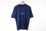 Vintage Levis T-Shirt Large blue button cotton tee 90s
