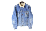 Vintage Levi's Denim Sherpa Jacket blue retro 90s streetwear USA heavy coat
