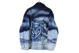 Vintage Wolf Fleece Full Zip Large