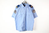 Kosovo Police Uniform Shirt Large blue button half sleeve shirt