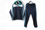 Vintage Sergio Tacchini Tracksuit XLarge hooded track jacket sport pants 90s Italy style navy blue authentic sport athletic suit
