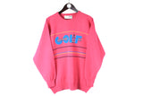 Vintage Pringle Nick Faldo Sweater Golf 90s retro crewneck pullover jumper pink rare UK