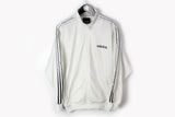 Vintage Adidas Track Jacket Medium big logo white black 90's retro style sport windbreaker
