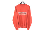Vintage Wrangler Sweatshirt big logo pullover red jumper bright long sleeve crewneck cotton athletic 90's style wear