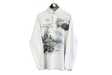 Vintage Ralph Lauren Rugby Shirt polo long sleeve retro wear large print basic white pullover 90's style authentic athletic