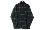 Paul Smith Flannel Shirt XXLarge authentic made in Italy paid pattern blue green