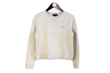 Ralph Lauren Sweatshirt Women's basic longsleeve beige crewneck small front logo cotton usa basic authentic