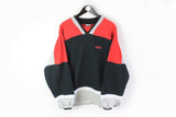 Vintage Puma Sweatshirt XLarge / XXLarge black red 90s v-neck jumper sport style