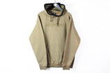 Vintage Reebok Hoodie XLarge / XXLarge brown 90s sport big logo authentic UK style streetwear hooded sweatshirt