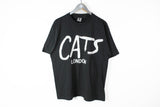Dewynters Vintage Cats 1981 T-Shirt Large black London black big logo rare early 80s musical Broadway