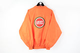 Vintage Lucky Strike Jacket Large / XLarge orange big logo Lucky Explorer 90s bright windbreaker