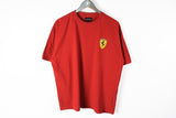 Vintage Ferrari T-Shirt Medium / Large red basic classic F1 90s Michael Schumacher red tee Formula 1
