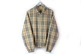 Vintage Burberry London Double Side Nova Check Jacket Large beige rare luxury plaid coat 2in1