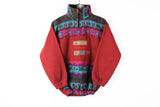 Vintage Fleece 1/4 Zip XSmall polar athletic red multicolor sweater