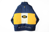 Vintage Michigan Wolverines Pro Player Jacket XLarge big logo 90s blue yellow University puffer winter Basketball