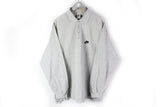 Vintage Nike Rugby Shirt XLarge gray button sweatshirt 90s sport classic long sleeve t-shirt