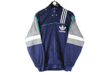 Vintage Adidas Track Jacket Medium navy blue 90s retro windbreaker