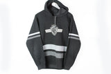 Vintage Warner Bros Hoodie Medium gray big logo 90s oversize retro jumper