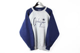 Vintage Cowboys Dallas Sweatshirt Large gray blue 90s crew neck oversize football NFL jumper