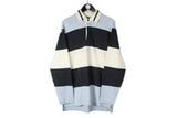 Ermenegildo Zegna Rugby Shirt XLarge size men's striped collared pullover retro rare classic shirt basic street style long sleeve