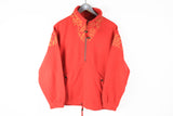 Vintage Ellesse Fleece Half Zip Small red retro 90s sport ski winter sweater