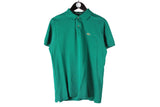 Vintage Lacoste T-Shirt Medium green 90s collared retro style cotton tee
