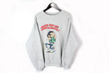 Vintage Moins Fort Les Compliments Sweatshirt Large 90s screen stars gray crewneck