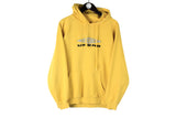 Vintage Umbro Hoodie Small 00s yellow hooded jumper cotton big logo bright pullover