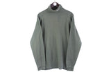 Vintage Nike Turtleneck Jumper Medium / Large green retro style cotton 90s pullover