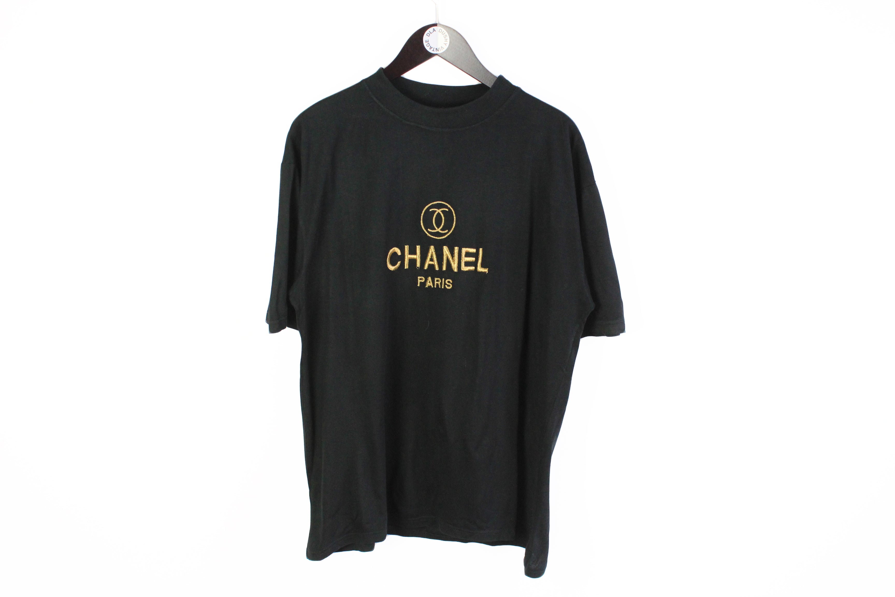 Vintage Chanel Bootleg Big Embroidery Logo T-Shirt dushy