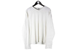 Vintage Yves Saint Laurent Sweatshirt Large white crewneck 90s luxury shirt