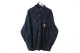 Vintage Gant Fleece Shirt XXLarge navy blue 90's authentic outdoor USA style sweater