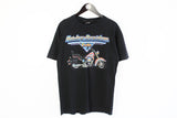 Vintage Harley-Davidson T-Shirt Large Cafe 90s biker black cotton tee