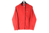 Vintage Lacoste Fleece Women's Medium red small logo 00s hooded jumper sweater