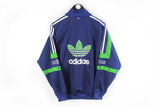 Vintage Adidas Track Jacket Medium big logo blue green 90s sport windbreaker