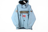 Napapijri Anorak Jacket Medium blue authentic streetwear made in Tunisia windbreaker jacket