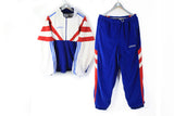 Vintage Adidas Tracksuit Large white blue 90s sport suit retro style authentic blue white complect