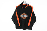 Harley-Davidson Fleece Sweatshirt Small big logo black orange