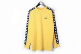 Vintage Kappa Long Sleeve T-Shirt XLarge yellow black full sleeve logo sweatshirt 90s style