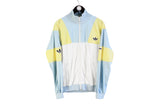 Vintage Adidas Track Jacket Medium lightwear full zip blue yellow 80's 90's style West Germany wear authentic athletic windbreaker ATP Tennis rare