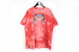 Vintage Harley-Davidson 3D Emblem Tie Die T-Shirt red 90s big logo cotton retro tee