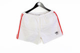 Vintage Adidas Shorts Medium / Large white red 90s 80s polyester retro style classic summer running shorts