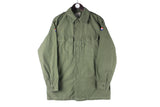 Vintage Military Shirt Medium green Netherlands army jacket 90s 80s