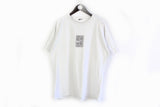 Vintage Nike T-Shirt XLarge Tennis Court white cotton Dri Fit 90s basic big logo tee